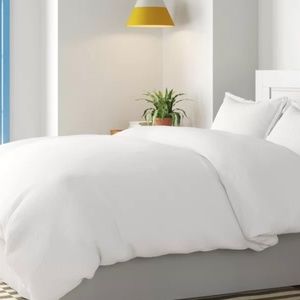 NEW Wayfair Basics King Duvet Cover & Shams Set White NWT Microfiber NIP